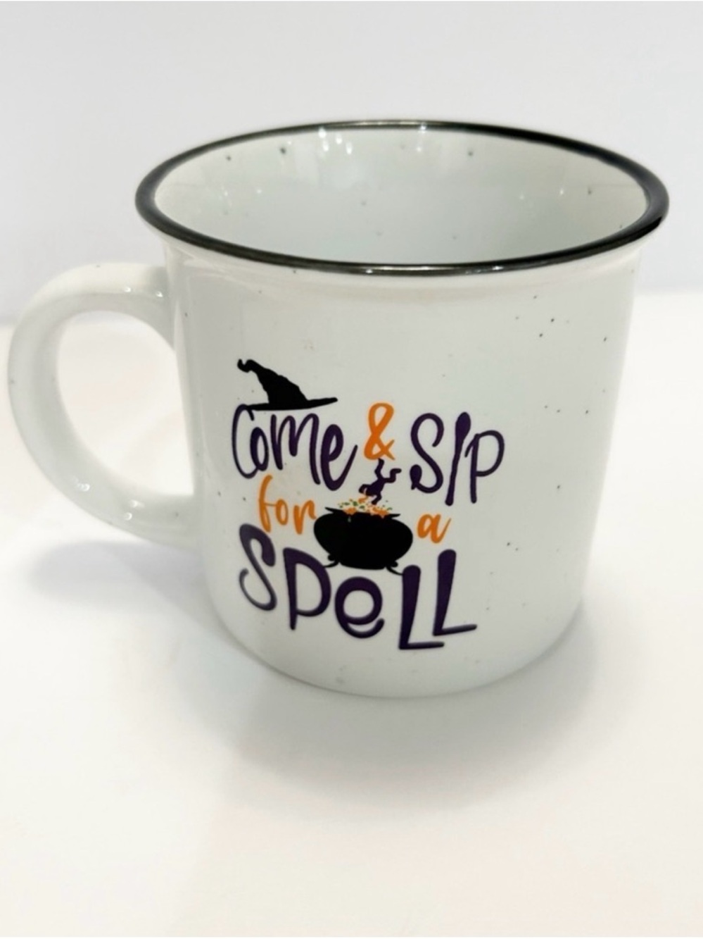 White speckle camper Mug - Seasonal Halloween Drinkware